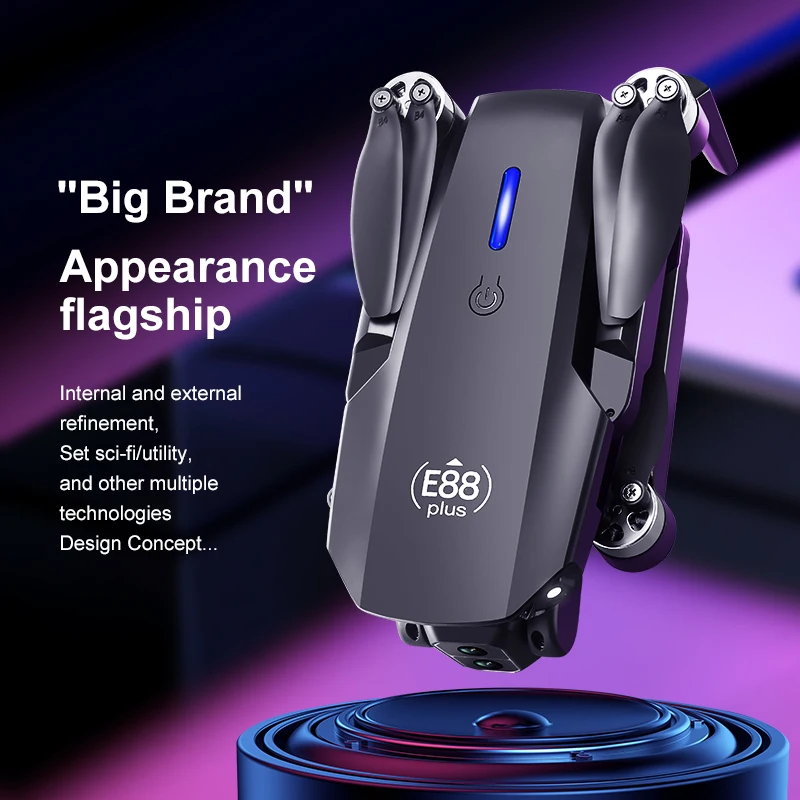 새로운 E88 Plus 쿼드콥터 드론: 90 °   전 - Drone Gimbal Brushless 리뷰 및 가격